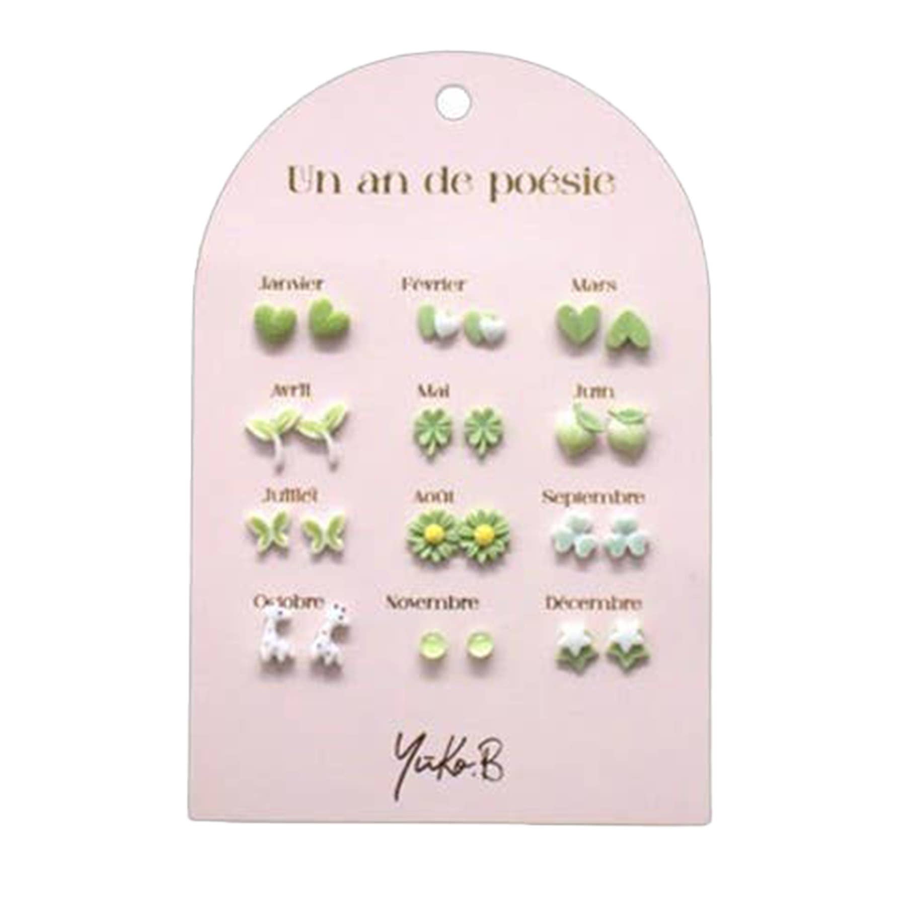 Kontiki - Wholesale Earrings - Kids - 12 Pairs of Earrings "A Year of Poetry" - Yuko B.11