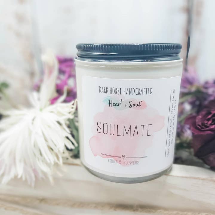 Dark Horse Handcrafted - Wholesale Jar/Filled Candle - SOULMATE - Fruit + Flowers: Scented Soy Candle