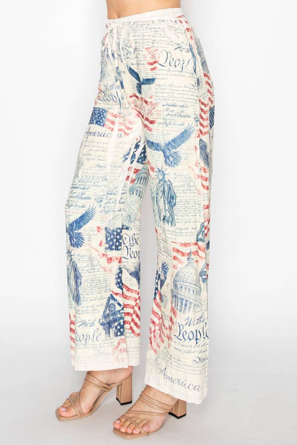 Drawstring pants w/ RED WHITE AND BLUE OLS-4703BG FREEDOM for wholesale on Faire1
