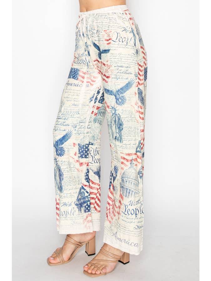 Drawstring pants w/ RED WHITE AND BLUE OLS-4703BG FREEDOM for wholesale on Faire1