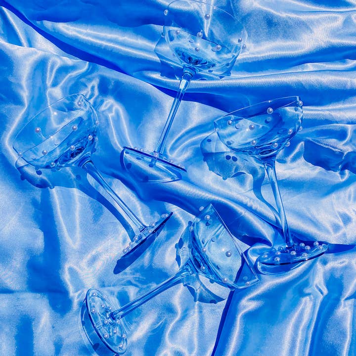 Presley Paige - Wholesale Cocktail/Liquor Glass - Becca Blue Pearl Coupe 1