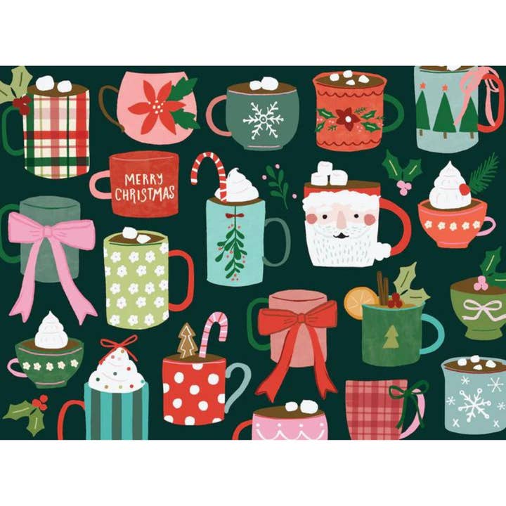 Puzzlefolk - Wholesale Puzzle – Adult - Cups of Cocoa 1000 Piece Holiday Winter Puzzle1