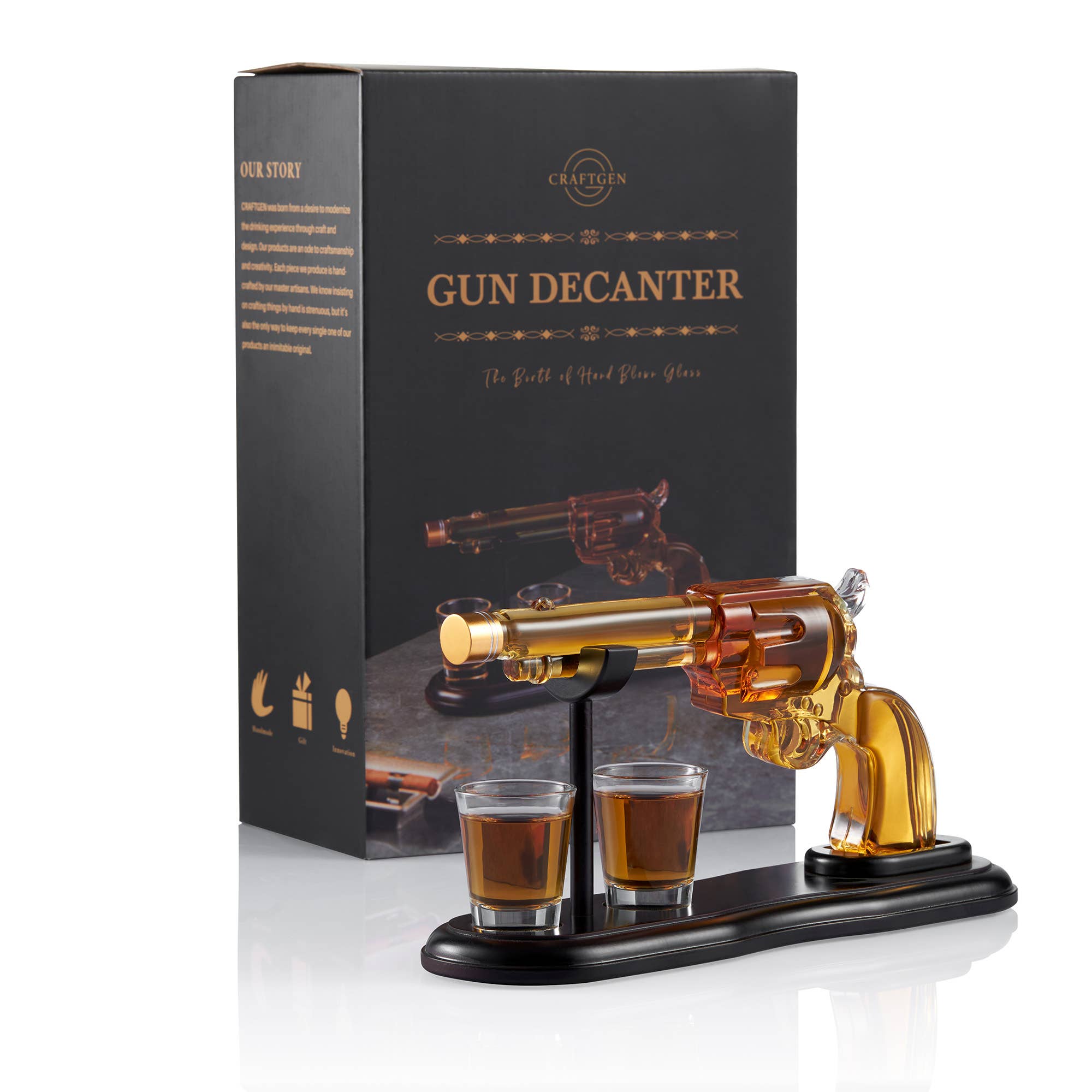 CRAFTGEN - Wholesale Decanter - Gun Whiskey Decanter Set - Gifts for Men Dad Husband9