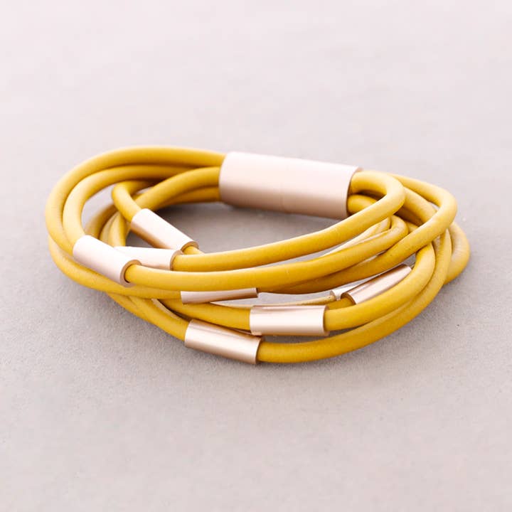 Sonata - Wholesale Snap Jewelry - Multi-Strand Rubber Bracelet with Tubes6