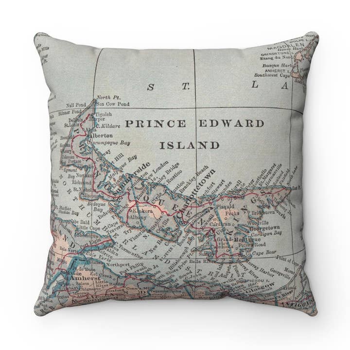 Daisy Mae Designs - Wholesale Throw/Decorative Pillow - Prince Edward Island Map Pillow – 18" Square Throw Pillow0