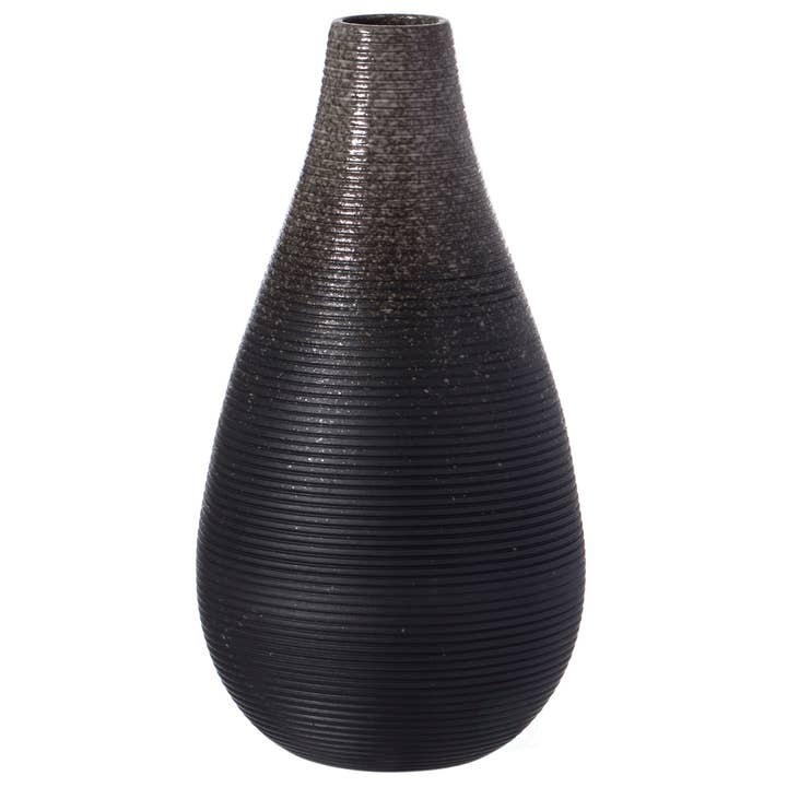 Quickway Imports – wholesale Vas – Keramiska bord vas rippade Design Tear Drop blomma hållare
