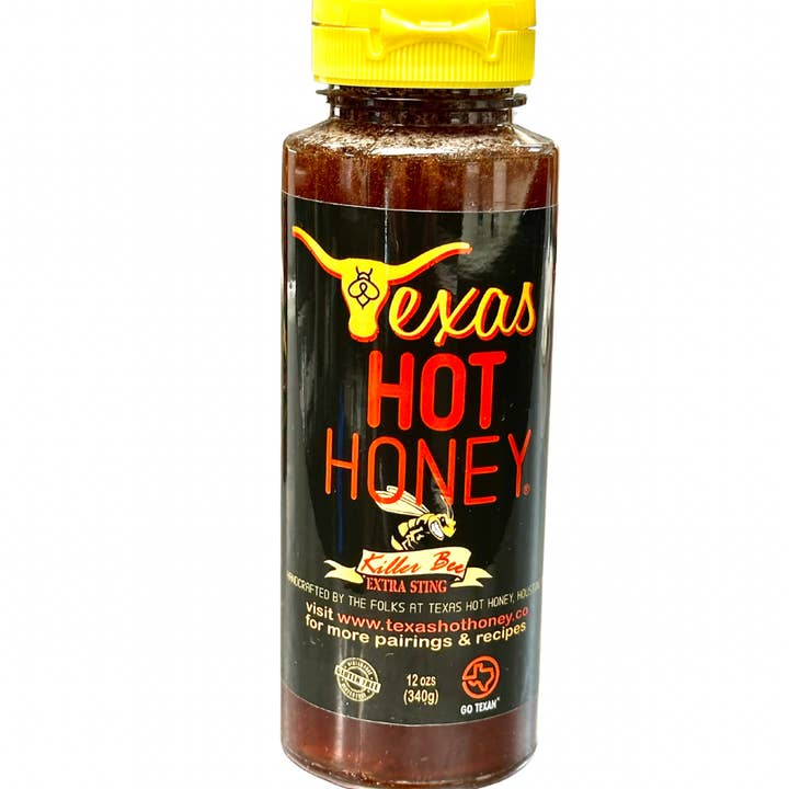 Texas Hot Honey – Engroshandel Hot sauce – Texas Hot Honey, KILLER BEE, EKSTRA STÆRK! 12oz Flaske (Kasse med 9)