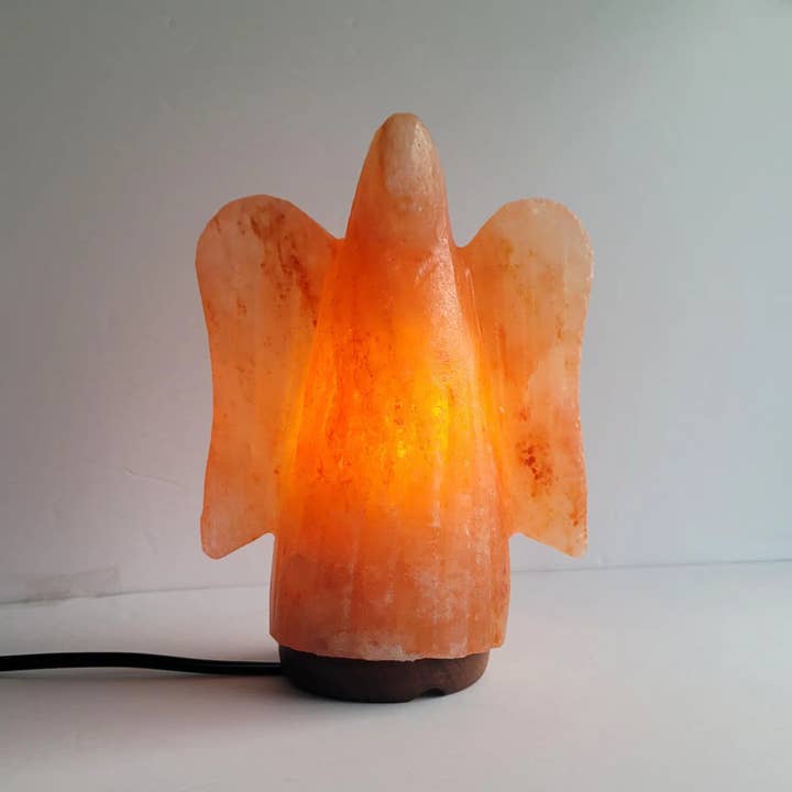 Himalayan Trading Co.® – wholesale Saltlampa – Ängel Himalayasaltlampa (2,7–4,1 kg) med glödlampa och dimmerkabel2