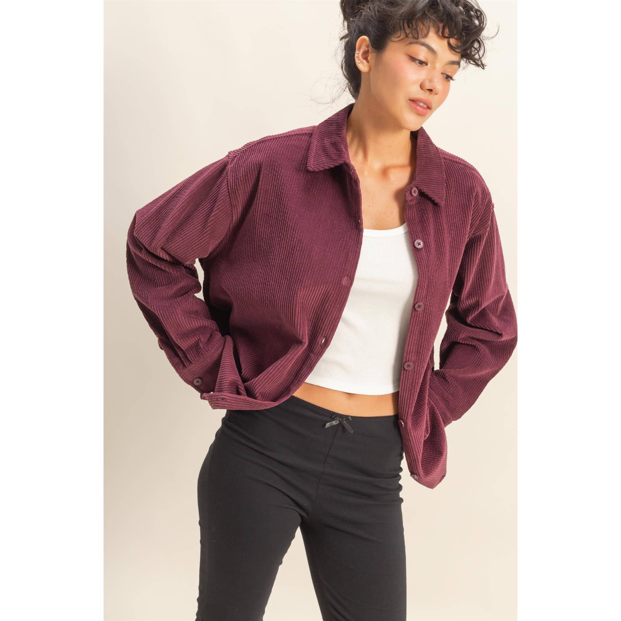 HYFVE - Wholesale Button Down Shirt - Women's - Relaxed-fit Contemporary Corduroy Shirt1