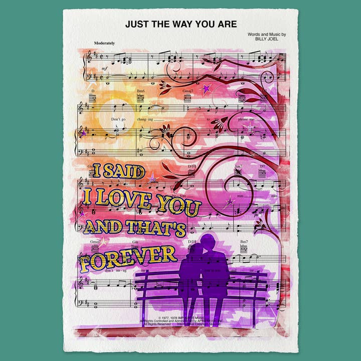 Impression murale « Just The Way You Are », partition pour la vente par Cup of Tea Creative