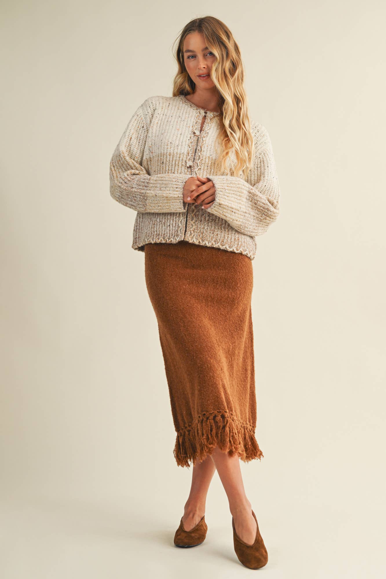 Mustard Seed - Vente Jupe – femme - JUPE EN MAILLE À FRANGES4