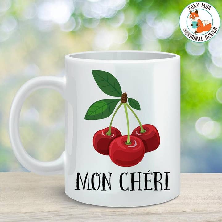 Mon Cheri Cherry Coffee Cup for wholesale by Foxy Mug