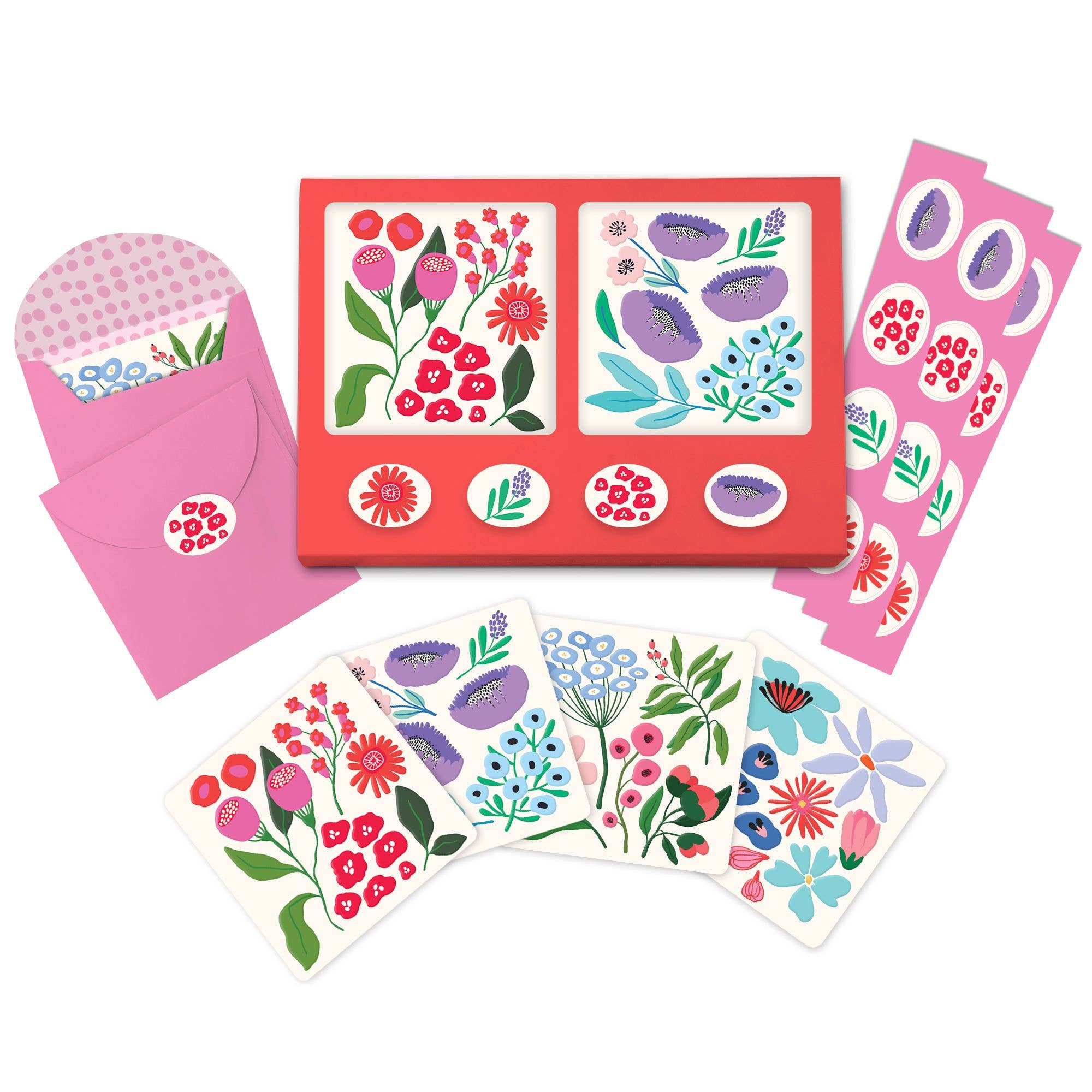 Studio Oh! - Wholesale Stationery/Notecard Set - Botanical Bliss Assorted Mini Note Card Set with Stickers1