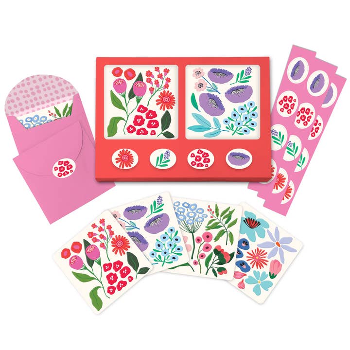Studio Oh! - Wholesale Stationery/Notecard Set - Botanical Bliss Assorted Mini Note Card Set with Stickers1