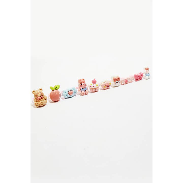 Funteze - Wholesale Band/Stacked Ring - 50 pcs Kids Ring Set