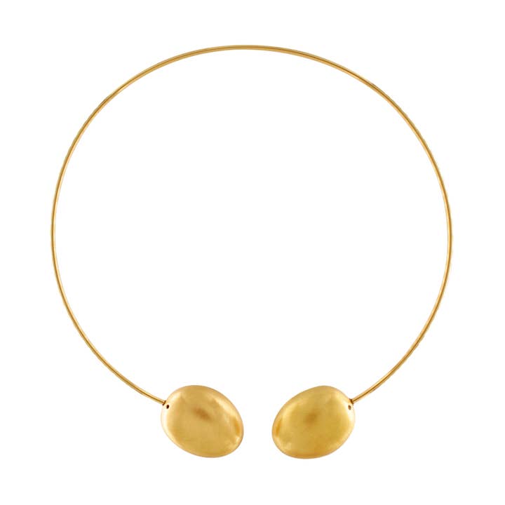 Tabitha IN:STORE Short Statement Organic Ball Necklace Gold Plating for wholesale by Dansk Copenhagen