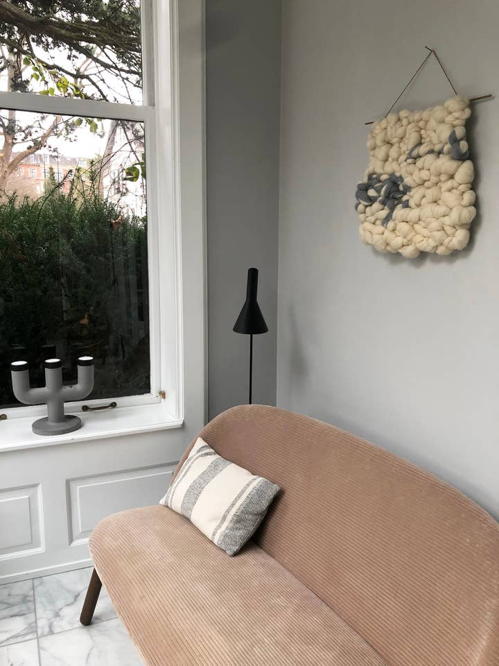 Hand woven Wall Art In Sustainable Wool - Off White & Grey for wholesale by JKnipschildt