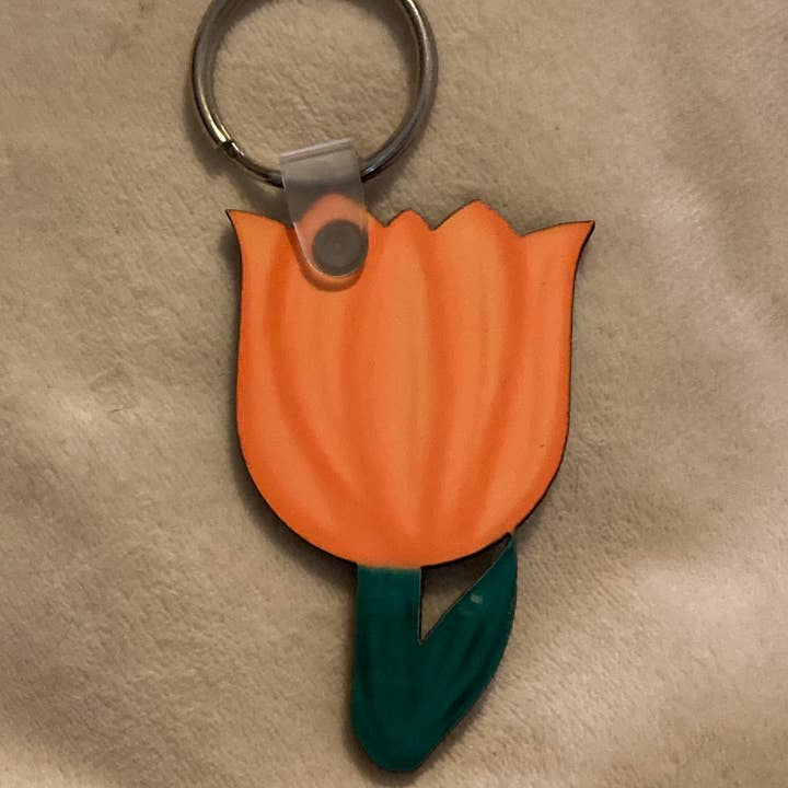 Orange (T05) - Tulip Keychain for wholesale by Much Love Treasures
