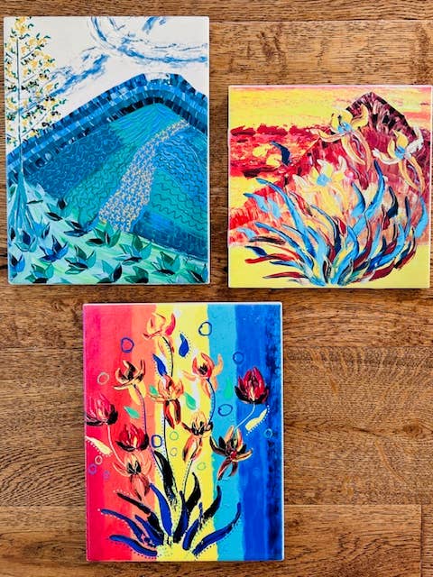 Baldosas cerámicas, artista local, impresas en EE. UU. para venta al por mayor de KSC Art, LLC