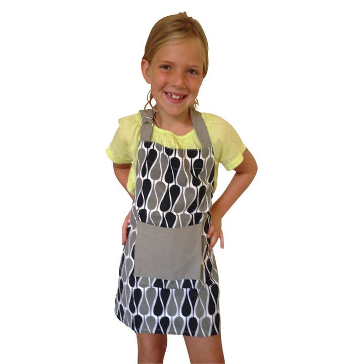 Manostiles Danish Design - Wholesale Apron - Kids - Children's Apron Grey&Black