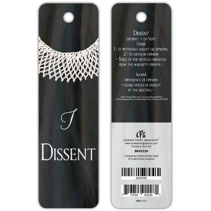 I Dissent Bookmark for wholesale by Crown Point Graphics