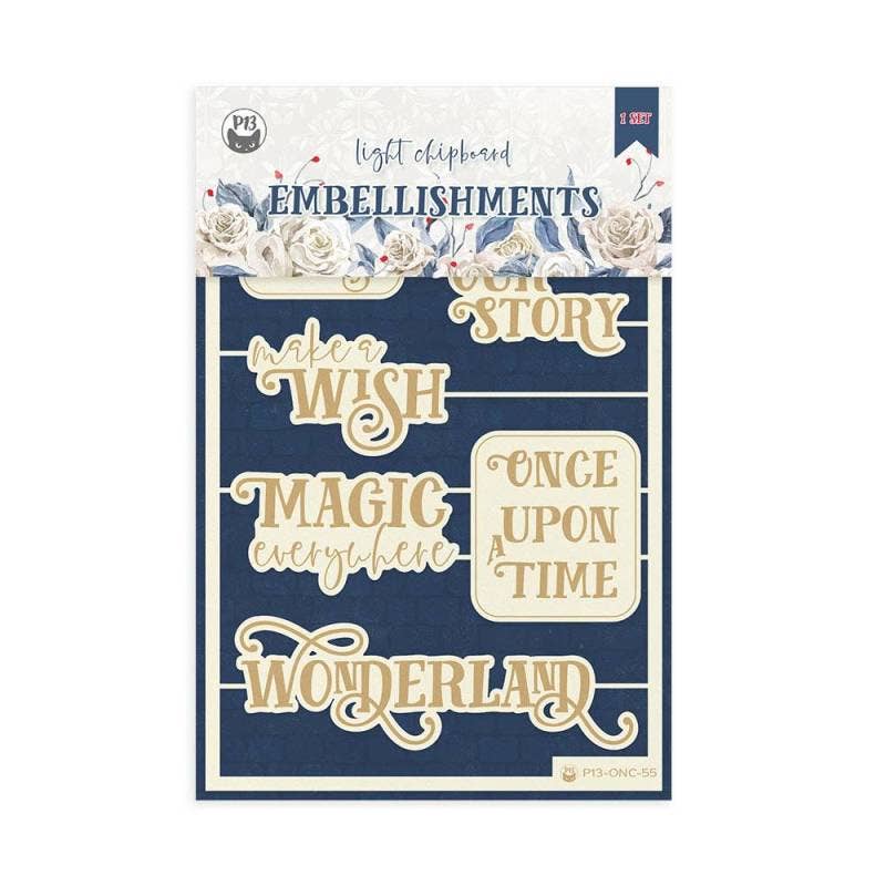 P13 - Wholesale Craft Supplies - Light Chipboard Embellishments Once Upon A Time 06 Eng, 4X6"0