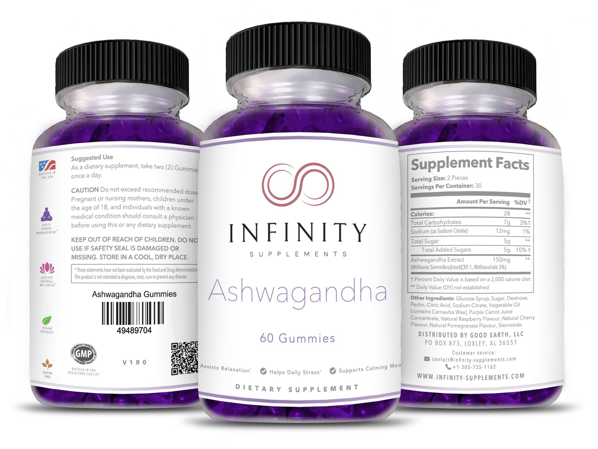 Infinity Supplements - Venta al por mayor Suplementos/vitaminas para beber - Gominolas de Ashwagandha2