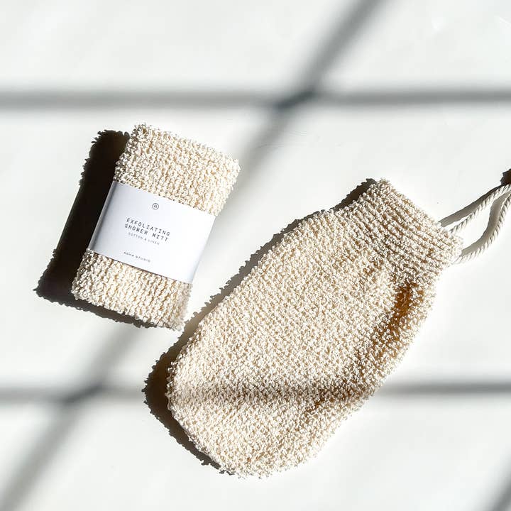 Agha Studio - Vente Gants/moufle pour gommage - Gant de douche exfoliant en chanvre1