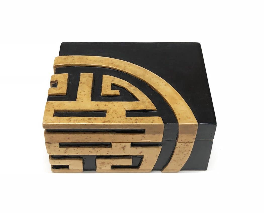 The Niger Bend – Großhandel Dekoschachteln – Long Life Symbol kleines Rechteck Speckstein Schmuckschatulle Dekor Box2