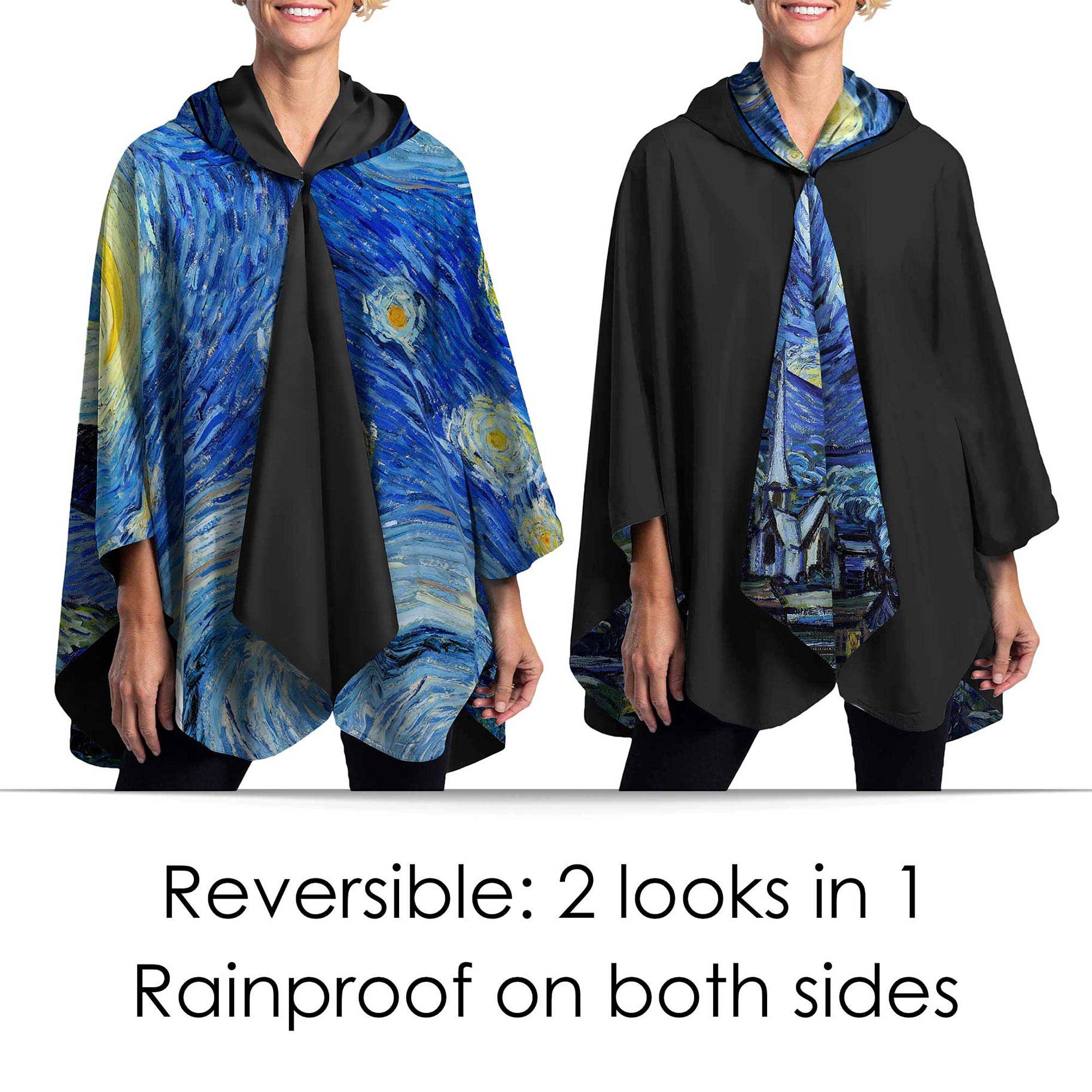 RainCaper - Wholesale Raincoat - Women's - Fine Art RainCaper - van Gogh "Starry Night"2