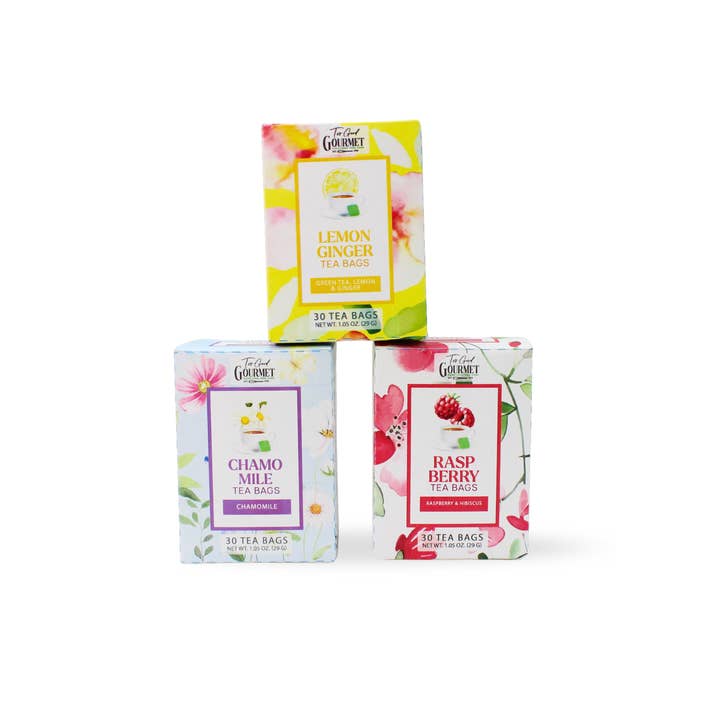 Too Good Gourmet - Wholesale Tea Bags - Spring Everyday Tea - Lemon Ginger, Raspberry, Chamomile