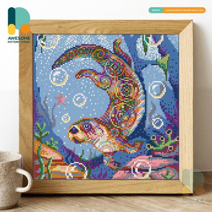 DS1303-120x120 Otter, Diamond Painting Kit for wholesale by Awesome Pattern Studio