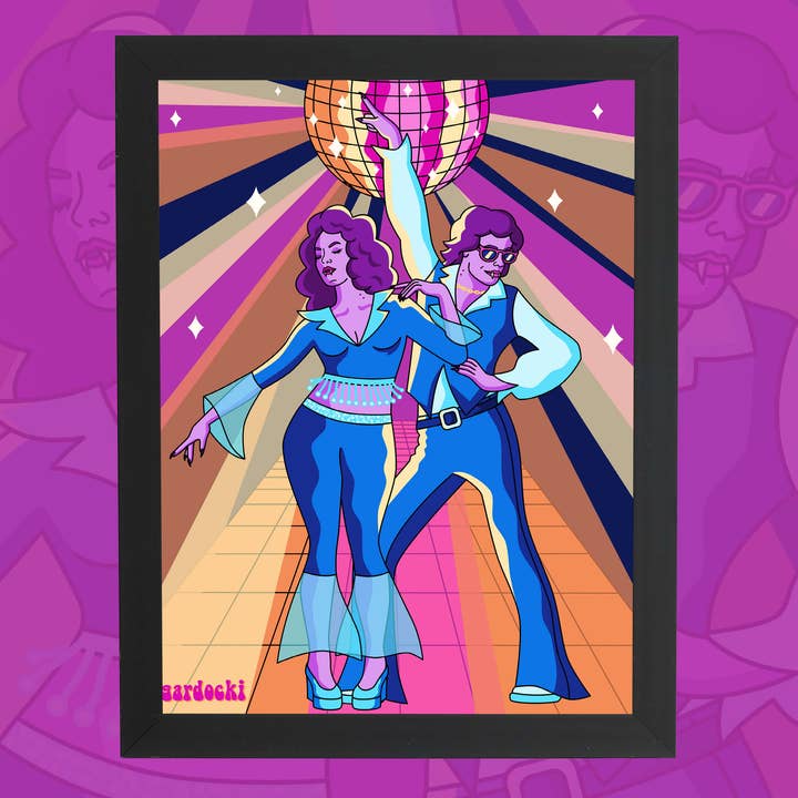 Disco-Vampir-Kunstdruck für den Großhandel von Brianna Gardocki Art