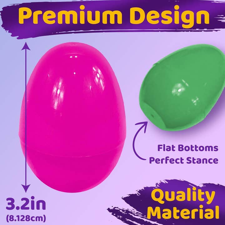 Stargo Brands Llc – wholesale Party gift – Easter Eggs 3” Large Plastic Eggs Empty Fillable