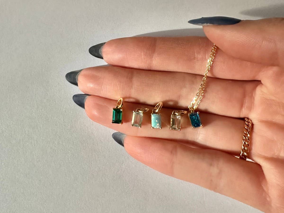 Little Sky Stone - Wholesale Individual Charm/Pendant - Baguette Authentic Birthstone Charm17