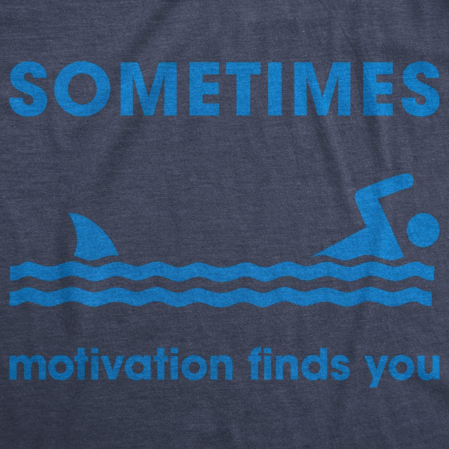 Heather Navy Sometimes Motivation Finds You Men's Tshirt Shark Week for wholesale on Faire1
