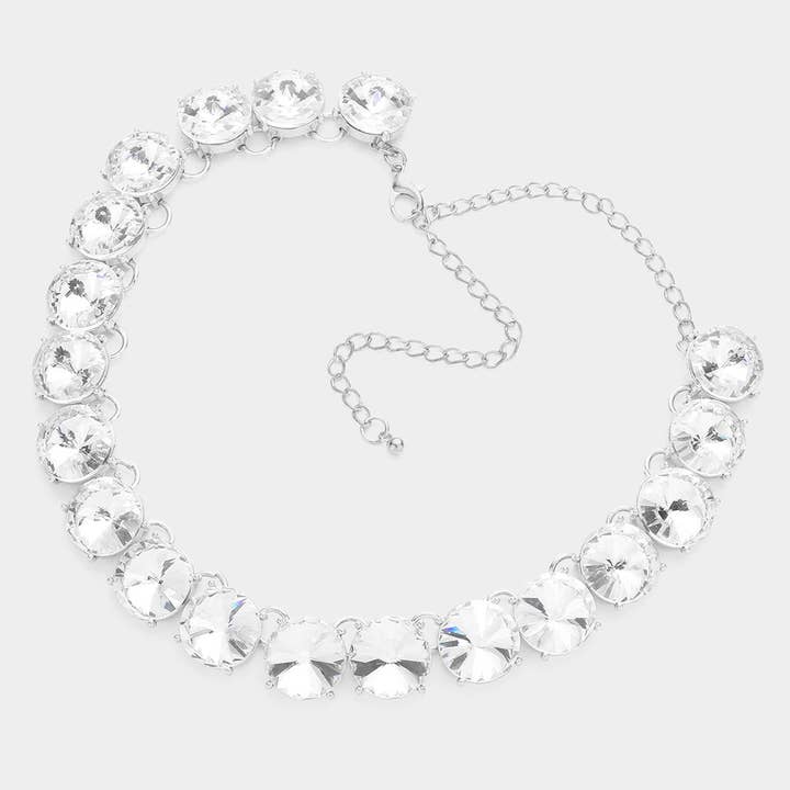 Sensibling Corp. - Wholesale Link & Chain Necklace - Round Stone Link Evening Necklace7