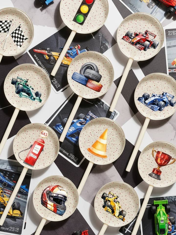 Race Car Lollipops – Wholesale Grand Prix Party Favors for wholesale by TheLollipopStudio