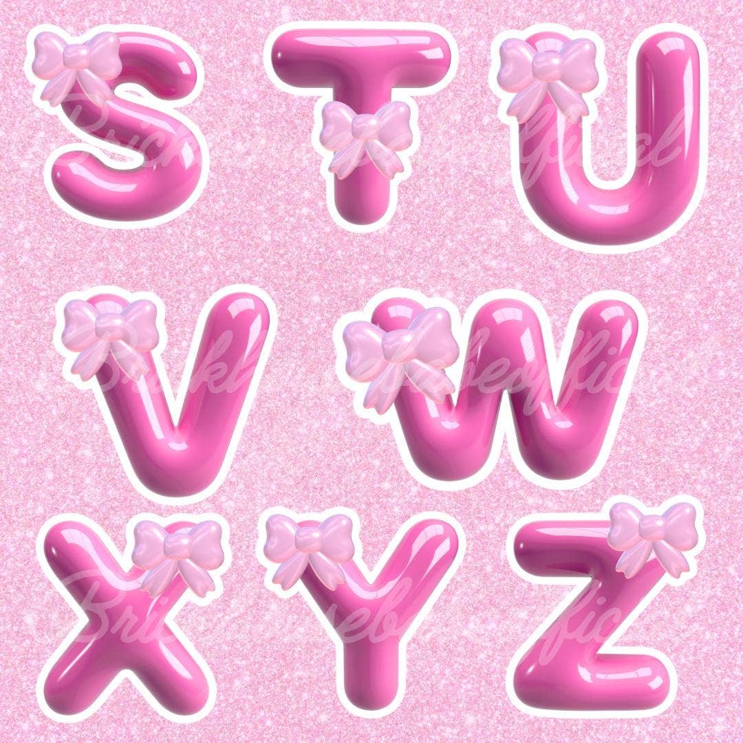 Autocolante de Letras Bolha Coquette com Laço, Vinil Impermeável B2B para a  sua loja Faire, image size:1080x1080