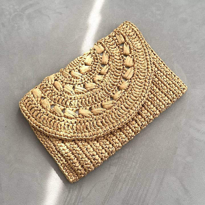 Bolso de mano de papel Raffia Natural para venta al por mayor de GreenWave