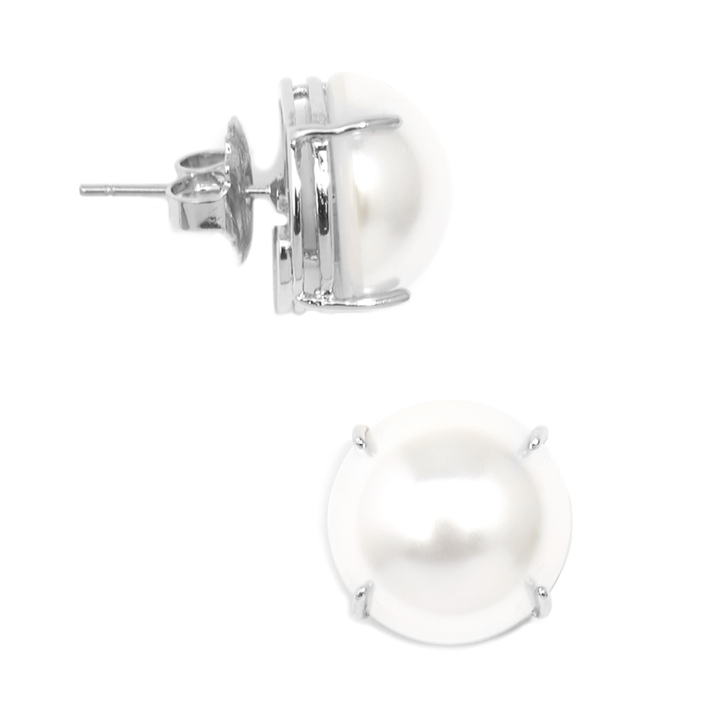 ZENZII Jewelry - Wholesale Stud/Post Earrings - Pearl Stud Earring with Setting3