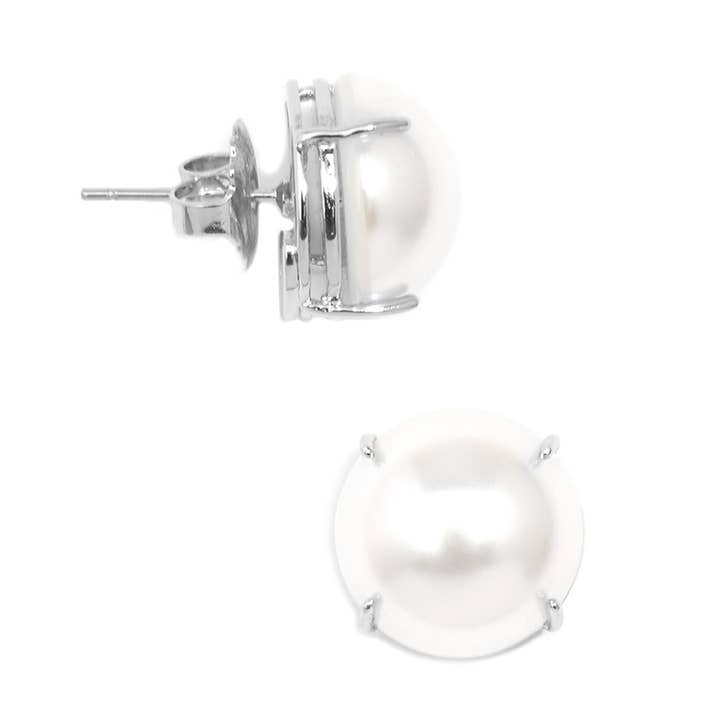 ZENZII Jewelry - Wholesale Stud/Post Earrings - Pearl Stud Earring with Setting3