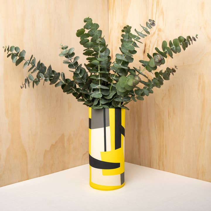 Sally Blair Bauhaus Yellow Ceramic Vase for wholesale by Darling Spring