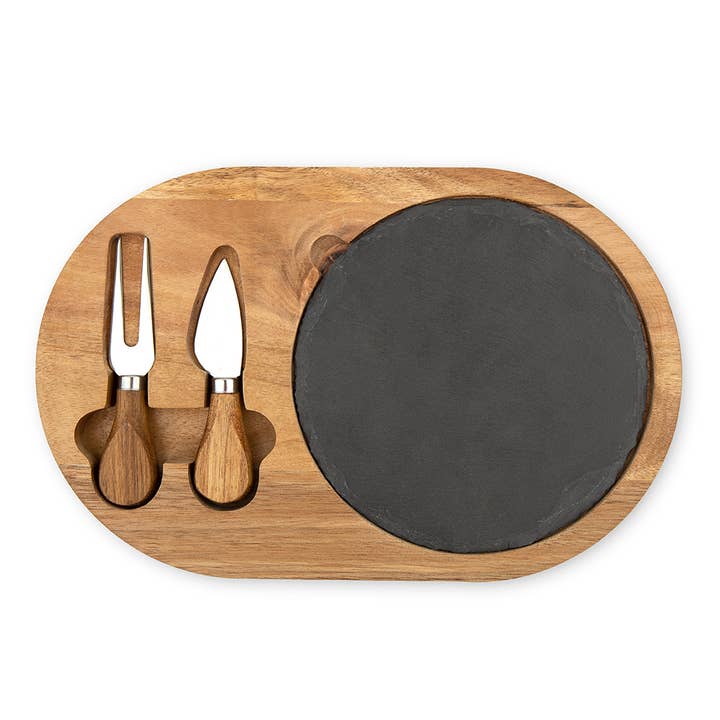 Weddingstar Inc. - Wholesale Serving Tray - Wood & Slate Serving Board Set
