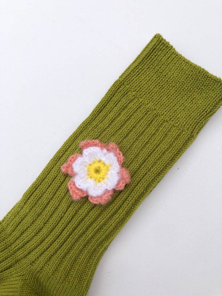 Billy Bamboo - Wholesale Socks - Women's - CROCHET DAFFODILS COTTON SOCKS6