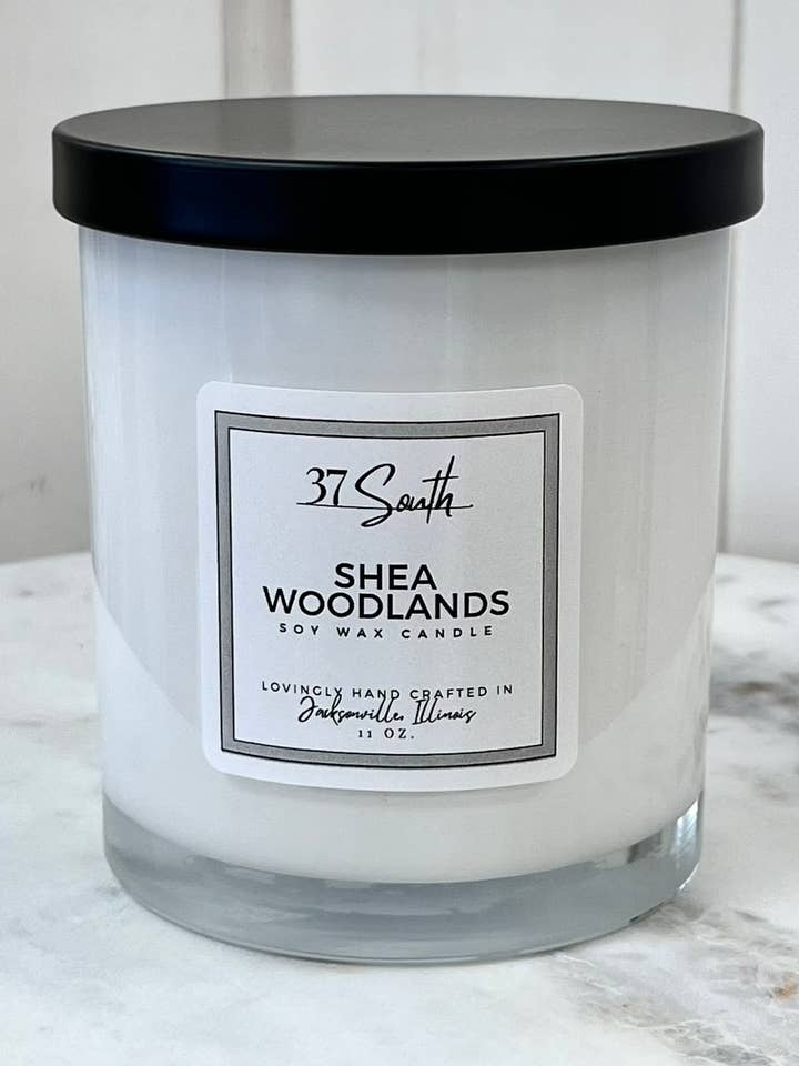 Luxury Soy Wax Candle I SHEA WOODLANDS for wholesale by 37 South Home Fragrances