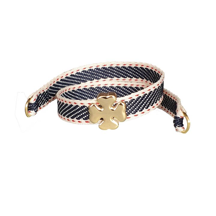 GULD FIRKLØVER FÆLDE BLÅ ARMBÅND for engroshandel hos Smartever Srl