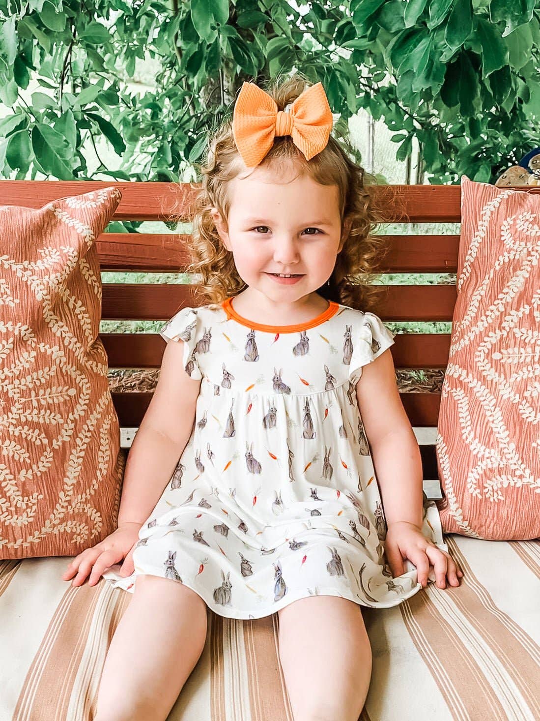 Free Birdees - Wholesale Dress - Kids - Hoppin’ Bunnies & Carrot Patch Twirling Dress (2T-6Y)1