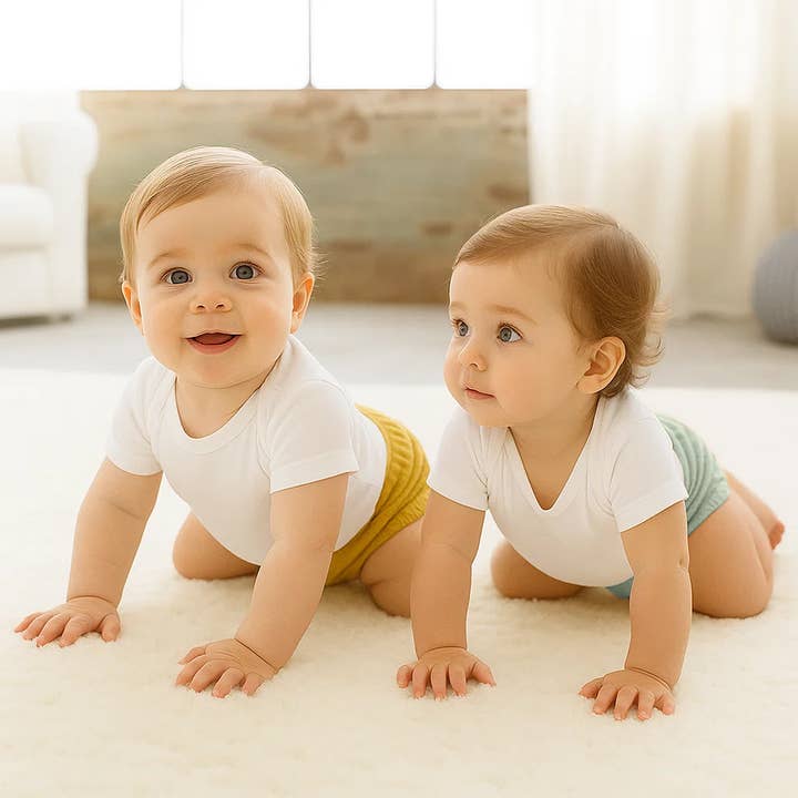 PAPATE - Wholesale Underwear/Diaper Cover - Baby - Organic Cotton Bloomers in Honey and Green
5