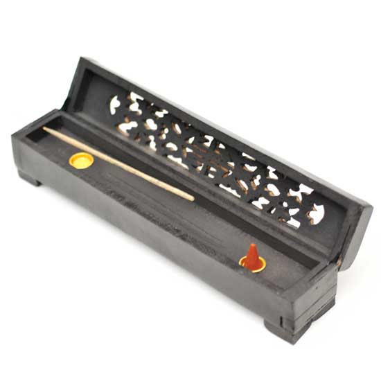 R. Expo/Song of India - Wholesale Incense Holder - Incense Burner Wood carved Lid, Coffin Box